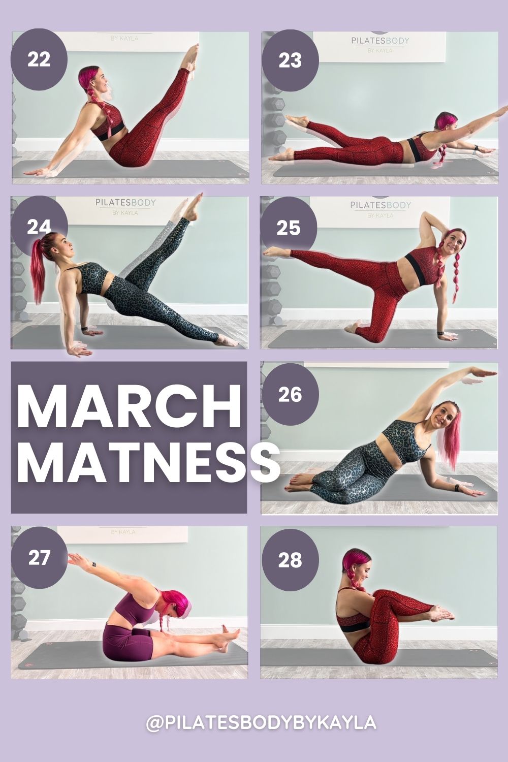 Pinterest Pin - March Matness Pilates At Home Exercises 4 - PILATESBODY by Kayla