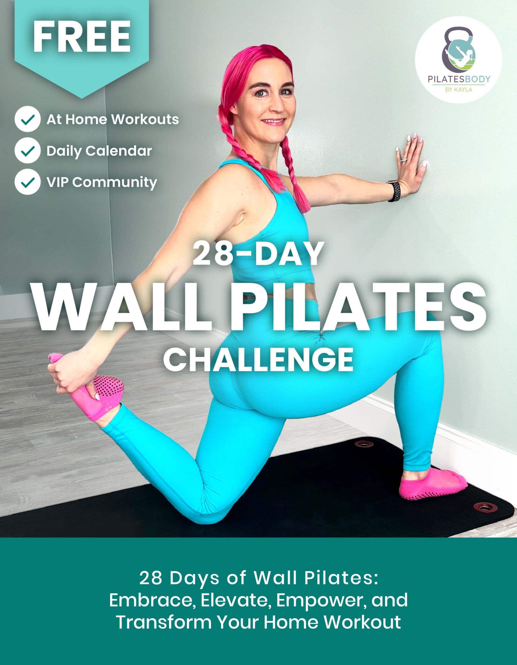 Free 28-Day Wall Pilates Challenge on YouTube - Transform Your At Home Pilates Workouts - PILATESBODY by Kayla