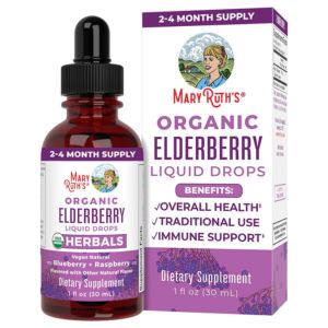 Organic Mary Ruth Liquid Elderberry Vitamins for immune health
