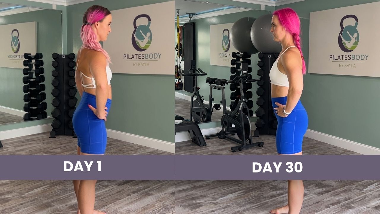 PilatesBody by Kayla grow your glutes challenge results side view.