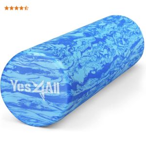 Blue foam roller by Yes4All.