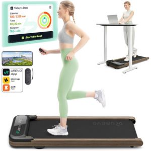 This under desk treadmill features smart app integration to track your progress.