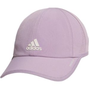 A purple Adidas Superlite sweat-wicking hat.