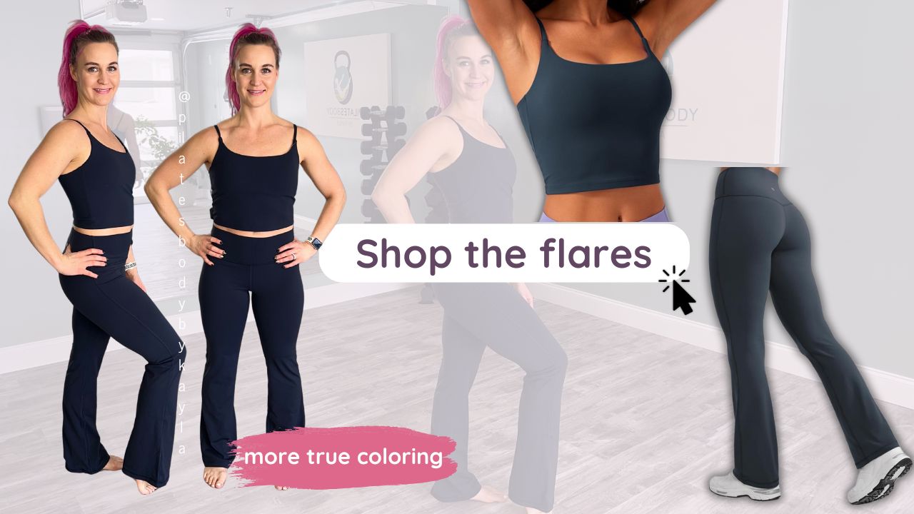 CRZ YOGA Womens Butterluxe High Waist Flare Yoga Pants + CRZ Scoop Long LineBra.