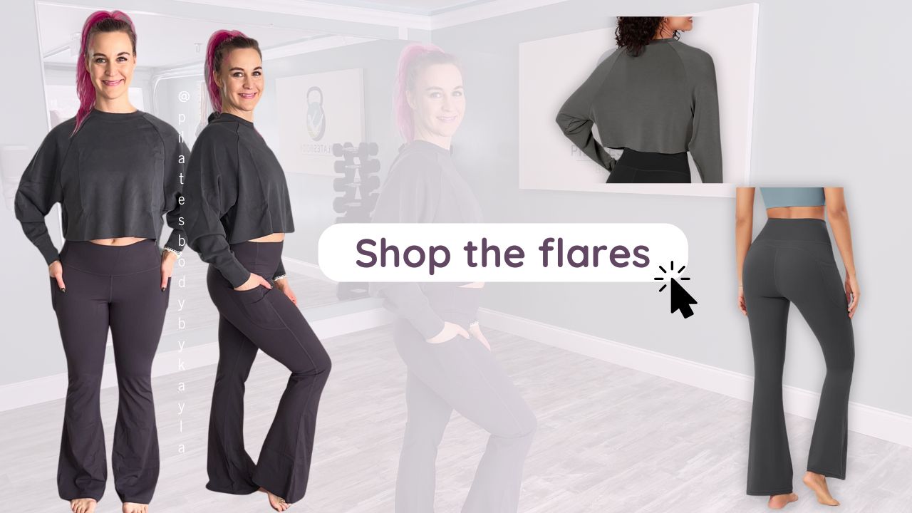 ODOOS Cloud Feeling Flare Yoga Pants with Pocket + ODODOS long sleeve crop.