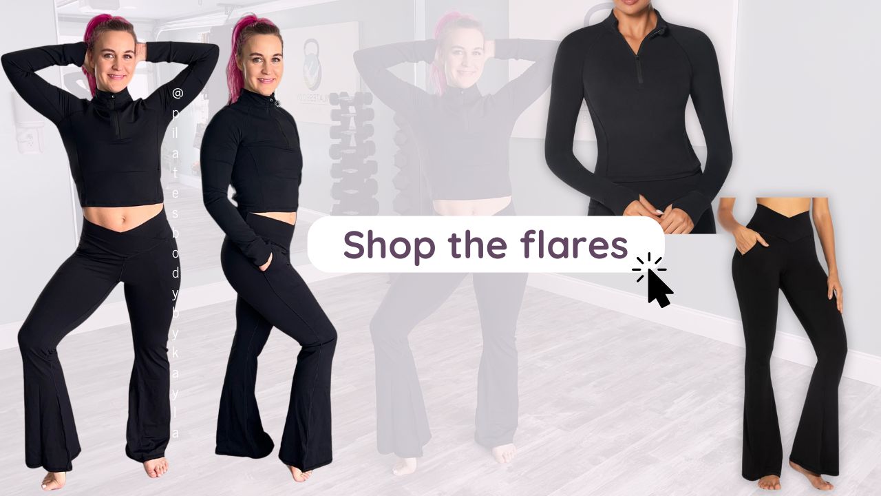 Sunzel Flare Leggings for Women with Pockets + Sunzel Black Long Sleeve Crop.