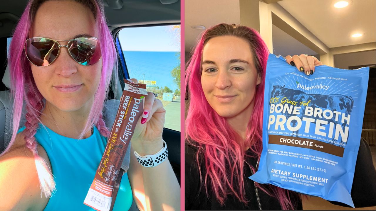 Paleovalley beef sticks reviews and bone broth protein reviews by Pilatesbody by Kayla.