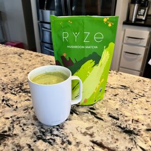 Ryze mushroom matcha powder.