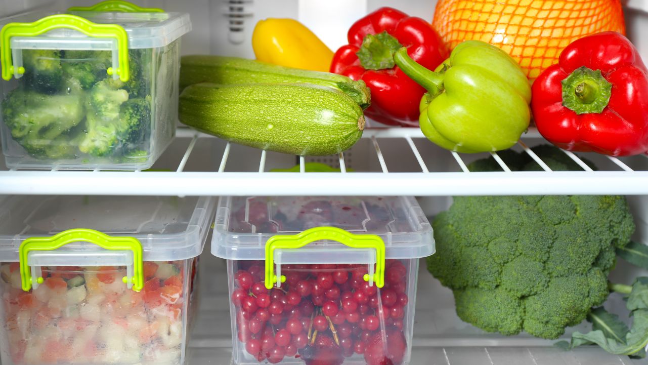 Vegetables in the refrigerator.