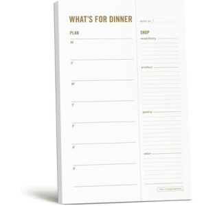 A meal planning notebook.