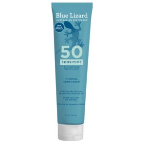 Blue Lizard SPF 50 mineral sunscreen.