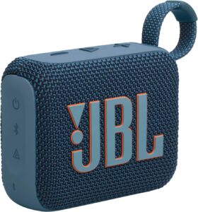 Portable, waterproof JBL bluetooth speaker.