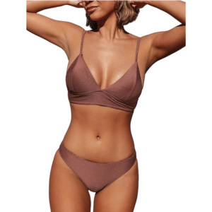 Triangle two piece athletic swimsuit