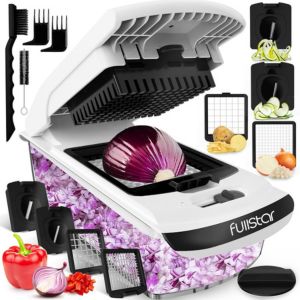 A vegetable chopper and spiralizer.