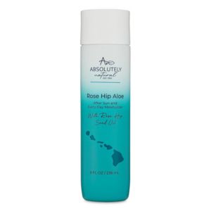 Absolutely Natural after sun lotion and moisturizer with aloe vera, rose hip oils, and vitamin E.