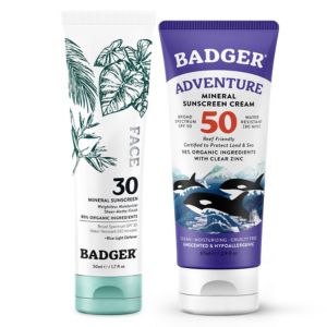 Badger Mineral Face and Body Sunscreen.