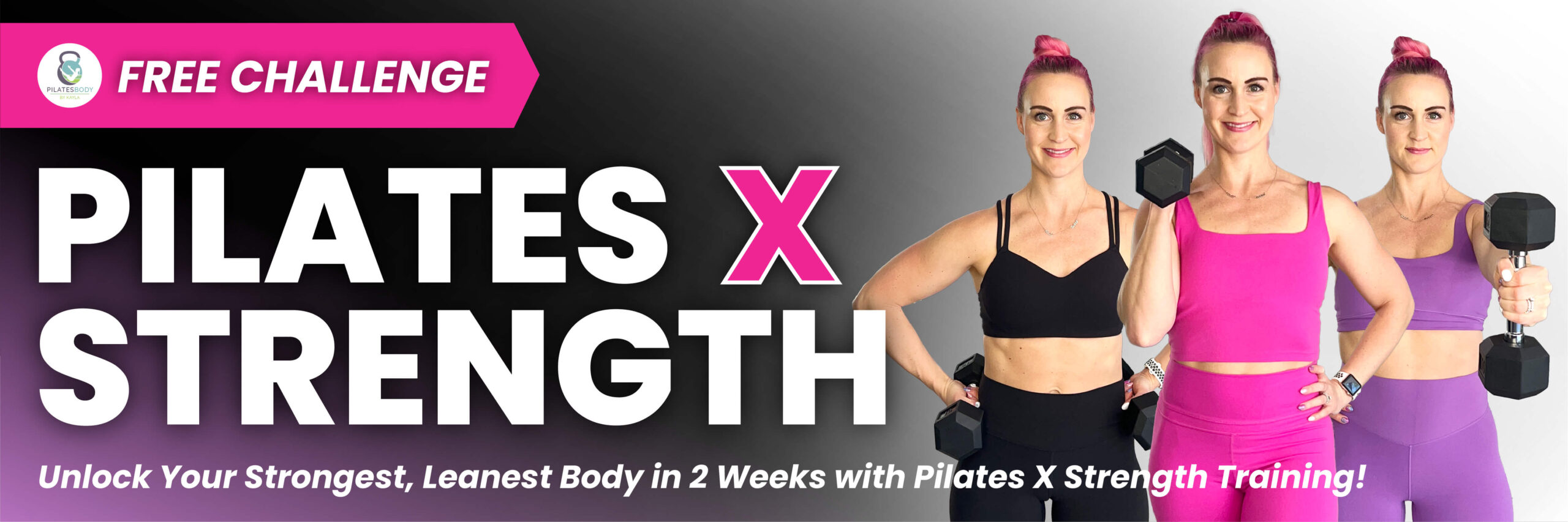 2 Week Pilates X Strength Challenge Free Program Dumbbell Ankle Weight Workouts - Pilatesbody by Kayla