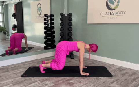 Bear hover for pelvic floor strength.