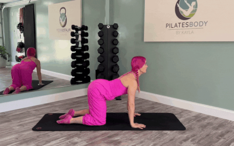 Cat Cow exercise for pelvic floor strength.