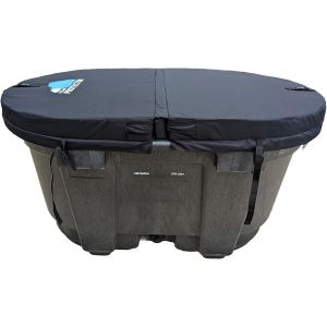 Stock Tank 100 gallon oval stock tank hard insulated cover for cold plunging tubs.