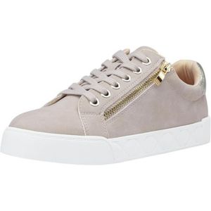 Women's casual sneakers featuring a gold zipper.