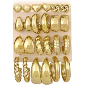 Gold earrings.