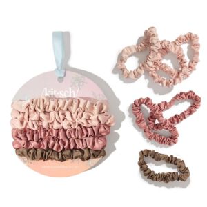 A set of multicolored Kitsch Satin Scrunchies.