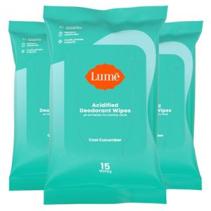 Lume Deodorant Wipes.
