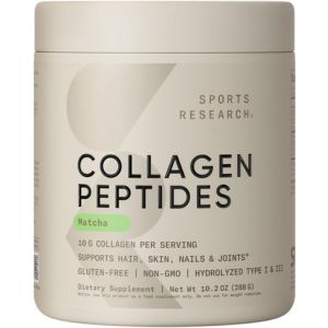 Sports Research Collagen Peptides – Matcha Sports Research Collagen Peptides matcha flavor.