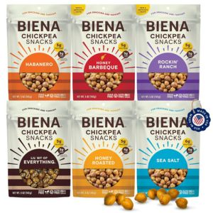Biena Chickpea high protein snacks.
