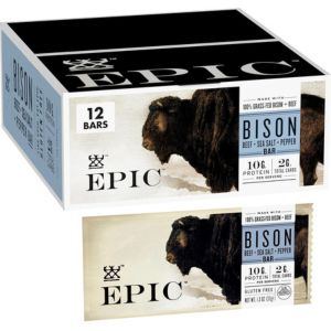 EPIC Jerky made with bison meat.
