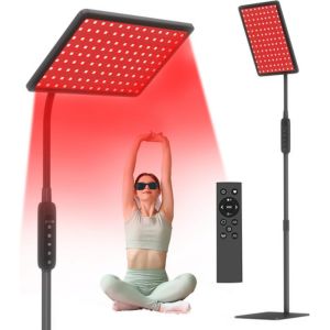 Red light therapy lamp.