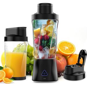The BESNOOW Portable Blender with oranges, grapes, and berries.