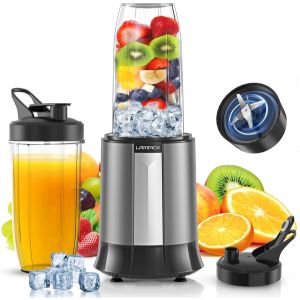 The LAMPICK Smoothie Blender with fruit and juice.