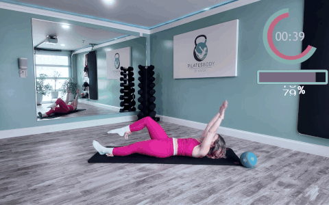 Single Knee Stretch Pulses Pilates for Lymphatic Drainage