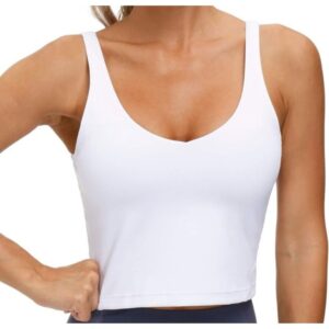 Gym People white longline wirefree yoga top