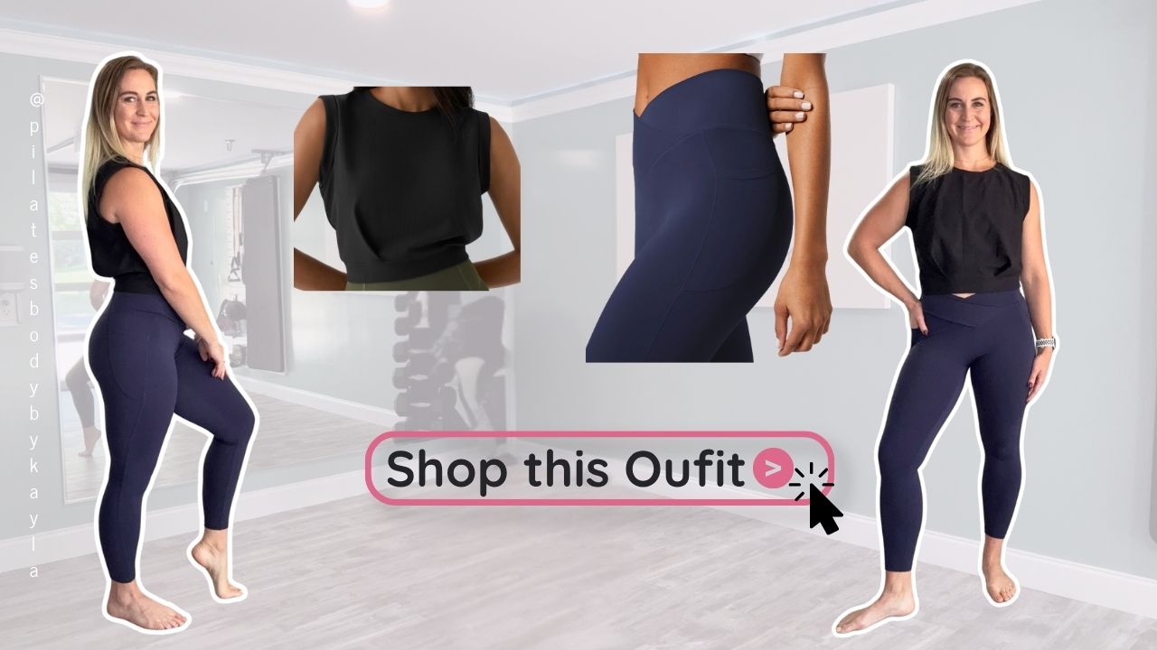 halara-crossover-leggings-with-pockets-crew-neck-sleeveless-tank-top Crossover leggings with pockets and crew-neck sleeveless tank top
