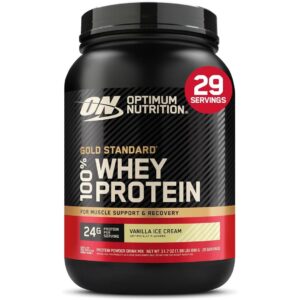 Optimum Nutrition Gold Standard Whey Protein Powder i vanilla ice cream flavor