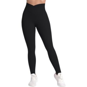 Sunzel Women's High Waisted Crossover Waist Butt Lifting Workout Leggings